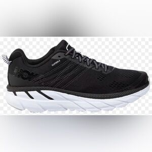 Hoka One One Black and White Clifton 6 Sneakers